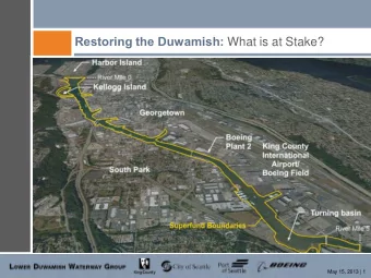 Restoring the Duwamish: What is at Stake?  May 15, 2013 | 1 Lower Duwamish Waterway - Background
