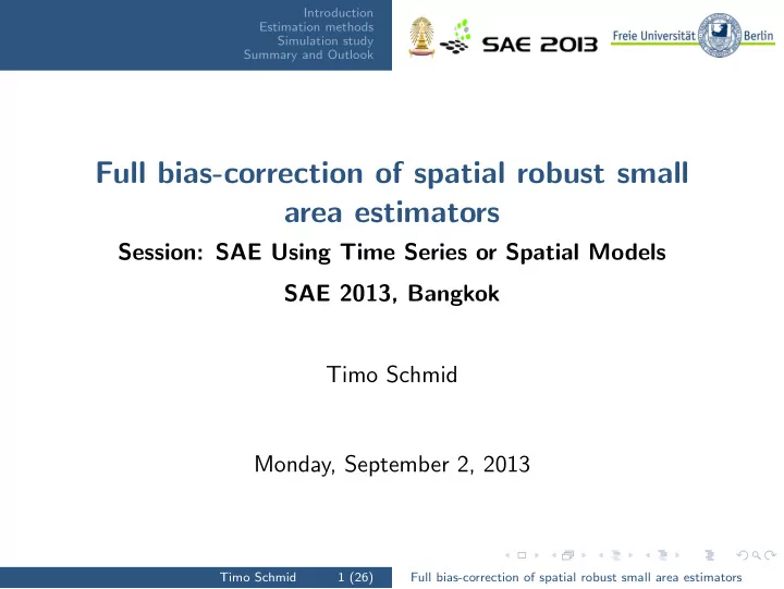 full bias correction of spatial robust small area
