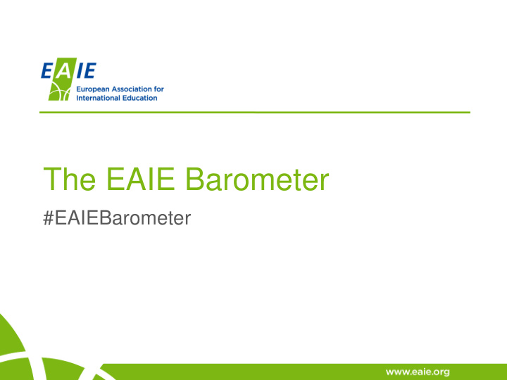 the eaie barometer