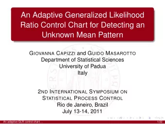 An Adaptive Generalized Likelihood  Ratio Control Chart for Detecting an  Unknown Mean Pattern G