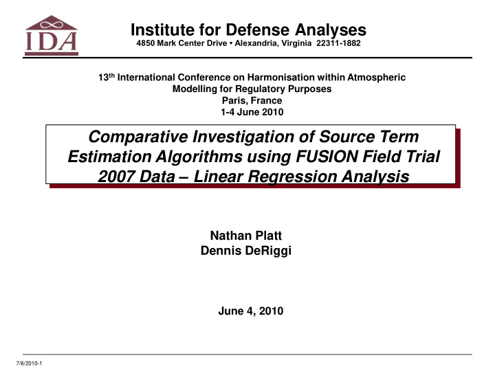 2007 data linear regression analysis