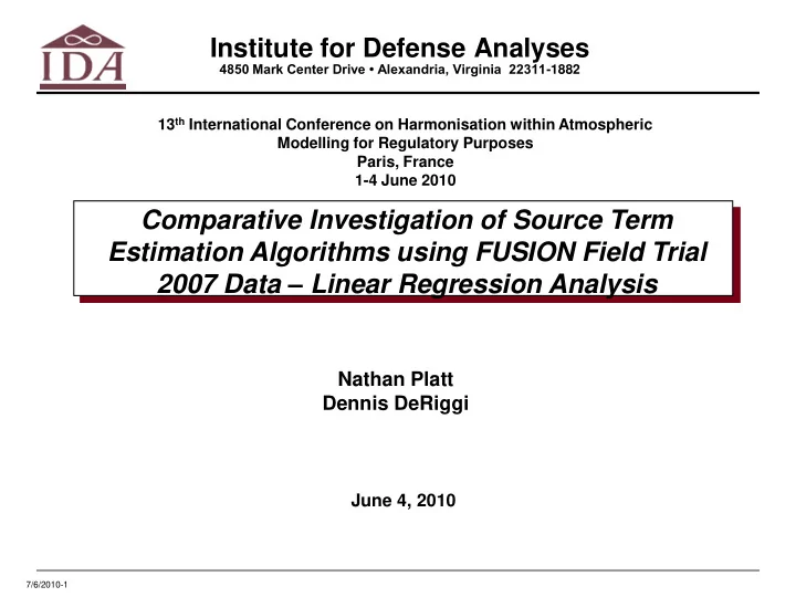2007 data linear regression analysis
