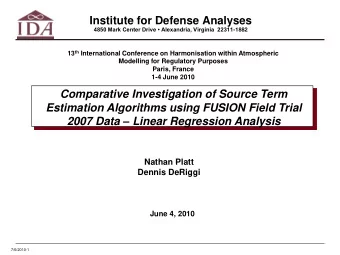 2007 Data  Linear Regression Analysis  Nathan Platt  Dennis DeRiggi  June 4, 2010  7/6/2010-1