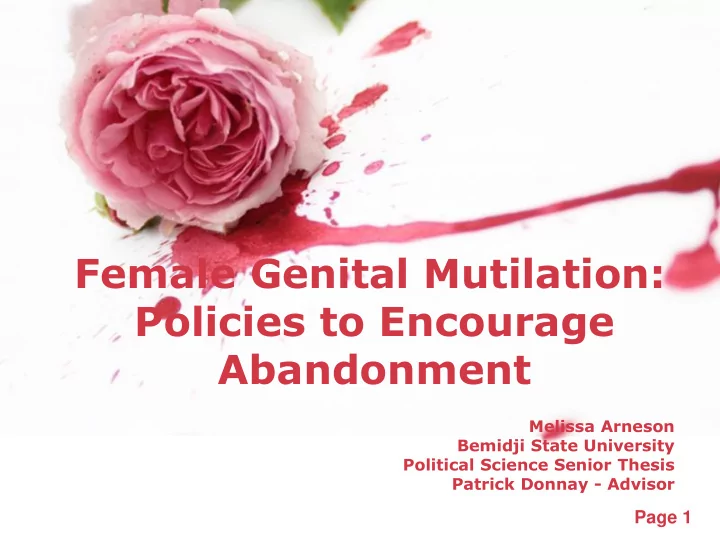 female genital mutilation