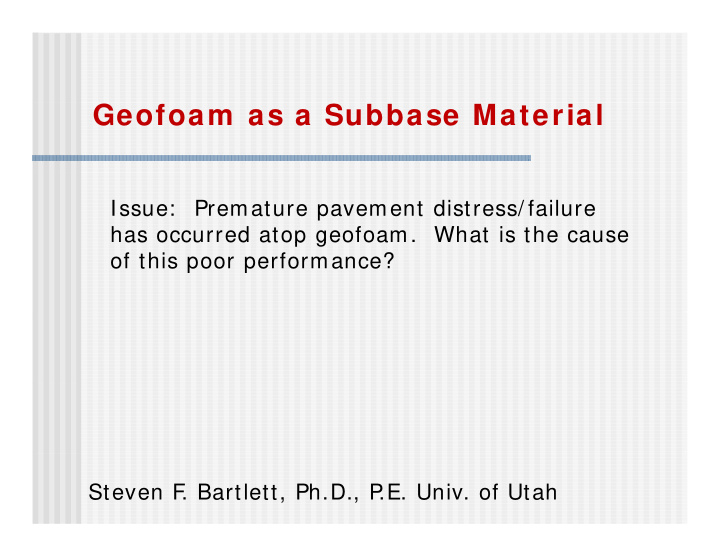 geofoam as a subbase material f bb i l