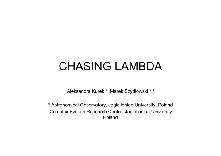 chasing lambda