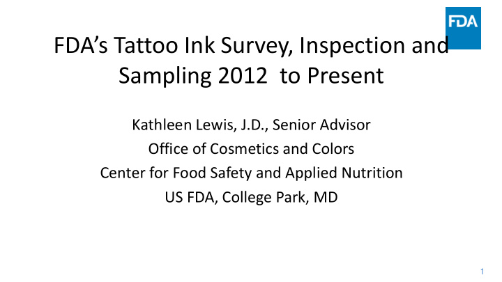 fda s tattoo ink survey inspection and