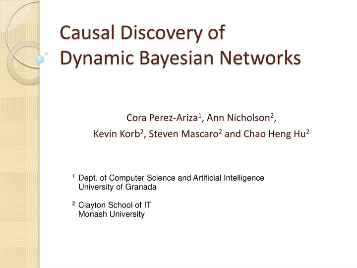 dynamic bayesian networks