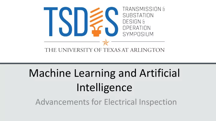 machine learning and artificial intelligence
