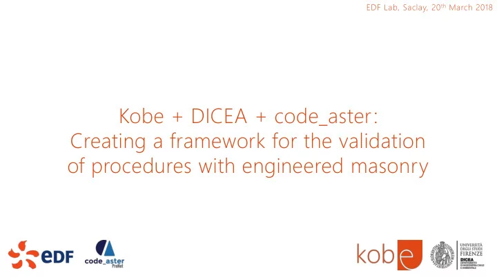 kobe dicea code aster
