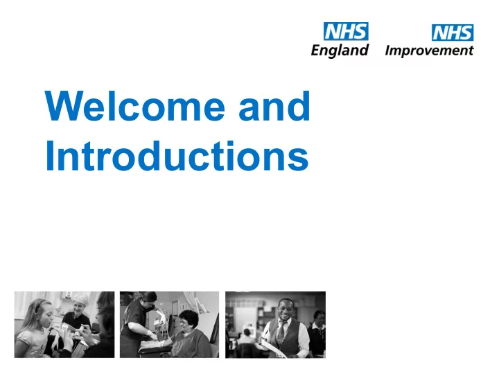 welcome and introductions