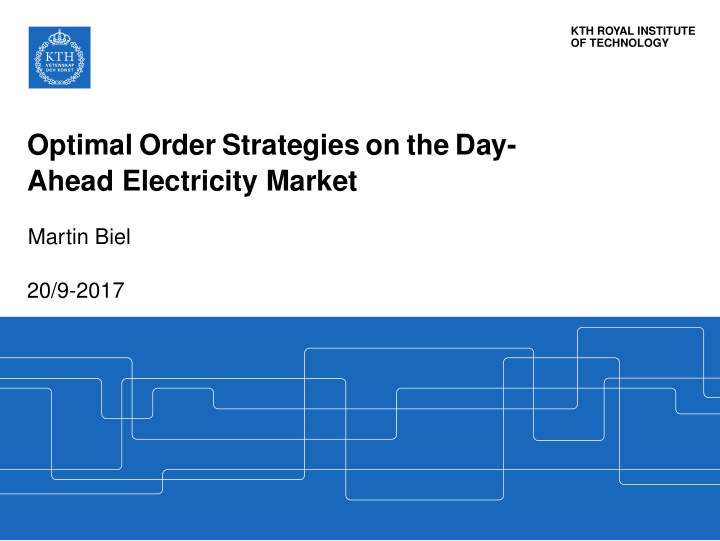 optimal order strategies on the day ahead electricity