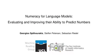 Numeracy for Language Models:  Evaluating and Improving their Ability to Predict Numbers Georgios