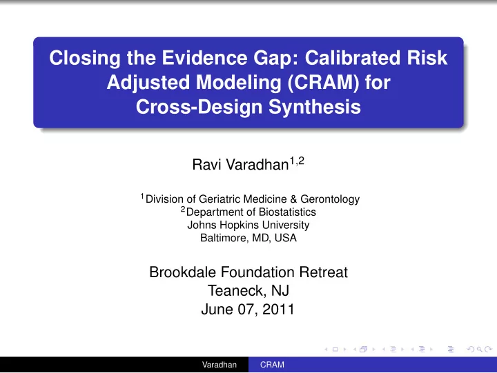 closing the evidence gap calibrated risk adjusted