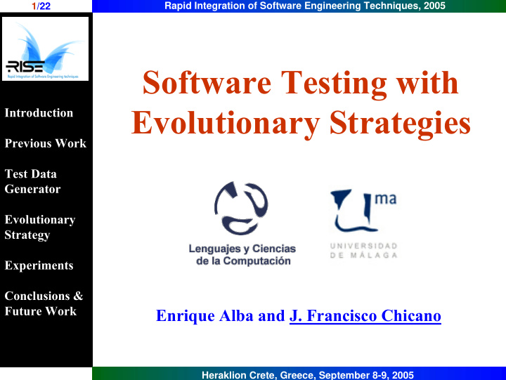 software testing with evolutionary strategies