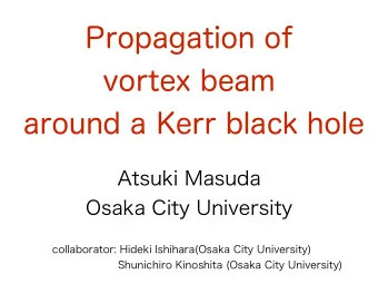 Propagation of  vortex beam  around a Kerr black hole  Atsuki Masuda  Osaka City University