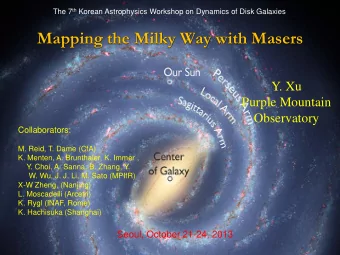 Mapping the Milky Way with Masers  Y. Xu  Purple Mountain  Observatory  Collaborators:  M. Reid, T.