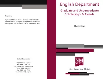 English Department  Graduate and Undergraduate  Scholarships &amp; Awards  Donations  If you would