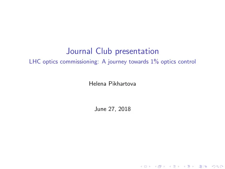 journal club presentation