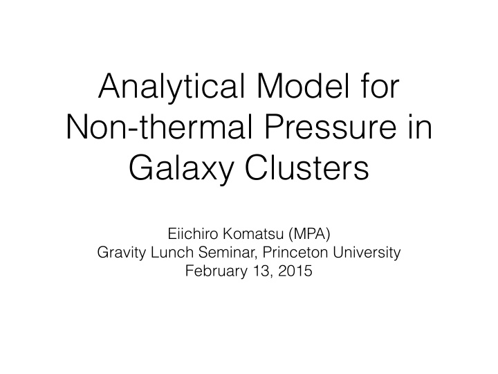 analytical model for non thermal pressure in galaxy