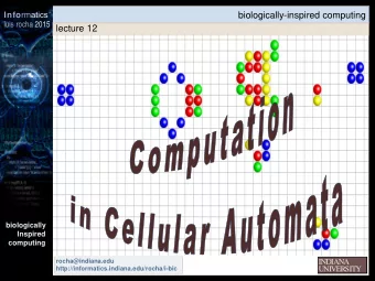 biologically-inspired computing  luis rocha 2015  lecture 12  biologically  Inspired  computing