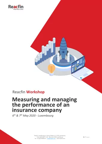 Measuring and managing  the performance of an insurance company 6 th &amp; 7 th May 2020 -