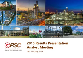 2015 Results Presentation  Analyst Meeting 15 th February 2016  1  1  Highlights  9.4% CAGR