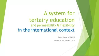 A system for  tertairy education  and permeability &amp; flexibility  in the international context