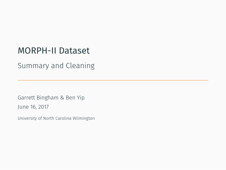 morph ii dataset