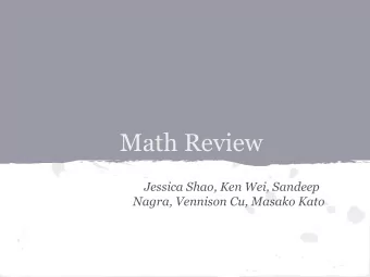 Math Review  Jessica Shao, Ken Wei, Sandeep  Nagra, Vennison Cu, Masako Kato  Transformations