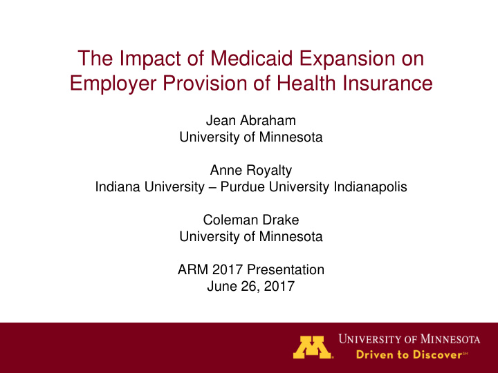 employer provision of health insurance
