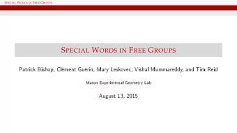 C ONTENTS I I NTRODUCTION  Notation  Words and Free Groups  Special Words T HEORETICAL F ACTS