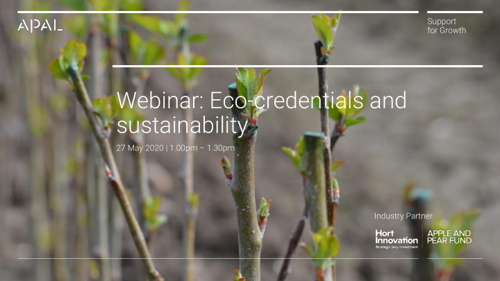 webinar eco credentials and sustainability
