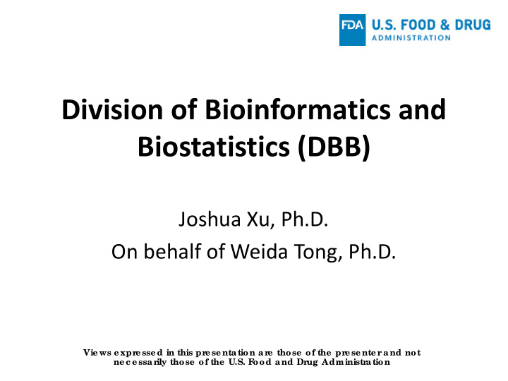 division of bioinformatics and biostatistics dbb