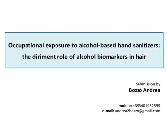 Occupational exposure to alcohol-based hand sanitizers: the diriment role of alcohol biomarkers in