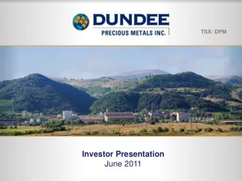 Investor Presentation  June 2011  FORWARD LOOKING STATEMENTS This presentation contains forward