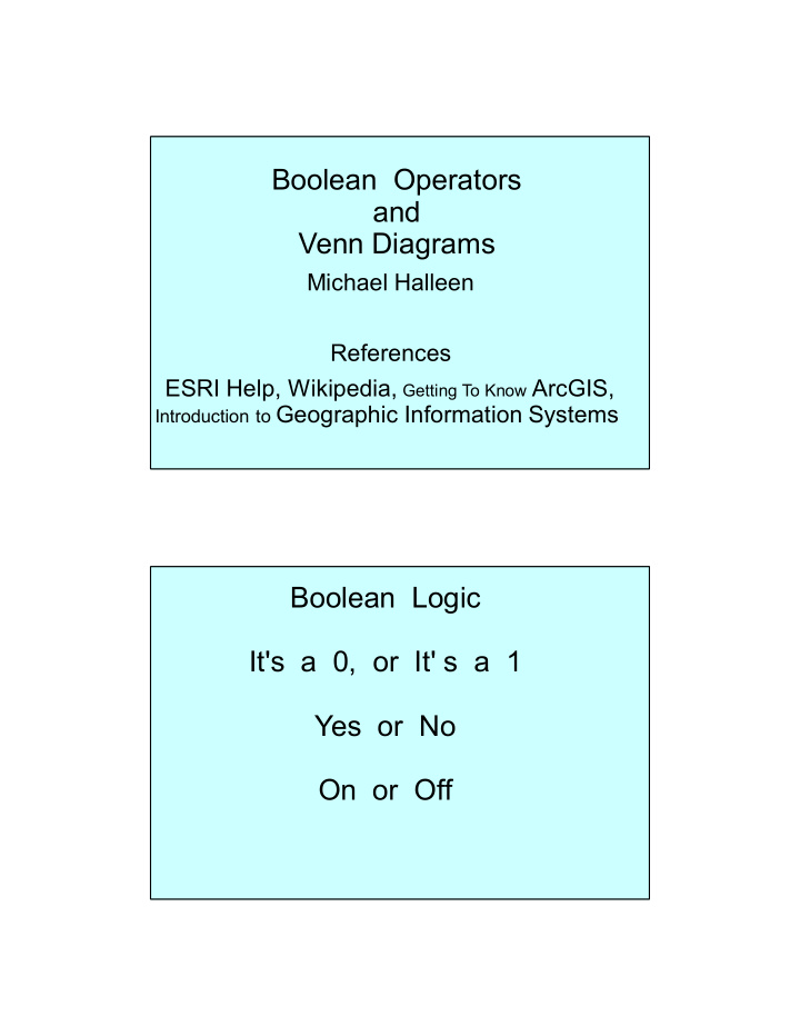 boolean operators and venn diagrams