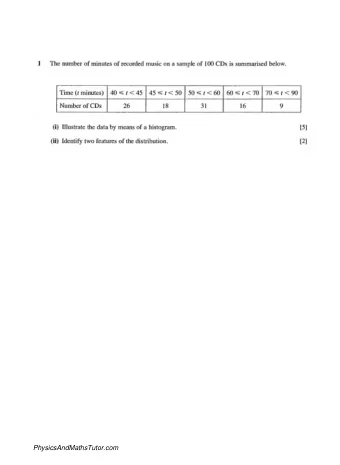 PhysicsAndMathsTutor.com  2  '  [3]  [3]  Distance (metres)  (ii) Draw a bpx and whisker plot to