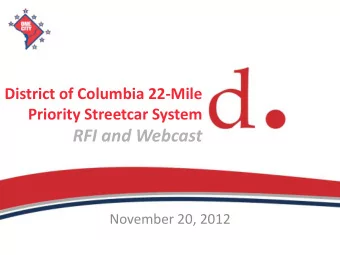 RFI and Webcast  November 20, 2012  Greetings and Introduction  Agenda  Project Overview