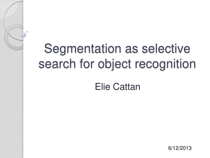 segmentation as selective