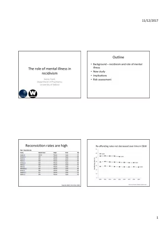 Outline      Background    recidivism  and  role  of  mental