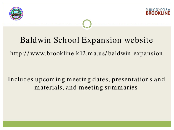 baldwin school expansion website