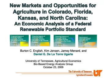 Burton C. English, Kim Jensen, Jamey Menard, and  Daniel G. De La Torre Ugarte  University of