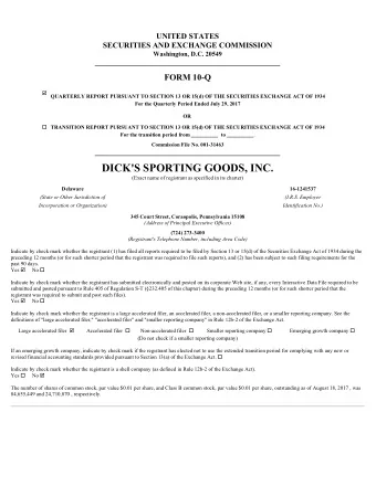 DICK'S SPORTING GOODS, INC.  (Exact name of registrant as specified in its charter)  Delaware