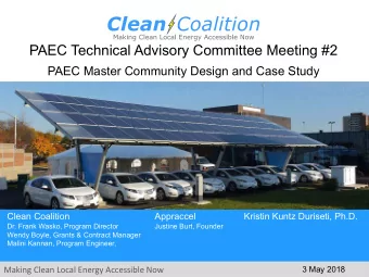 PAEC Technical Advisory Committee Meeting #2  PAEC Master Community Design and Case Study  Clean