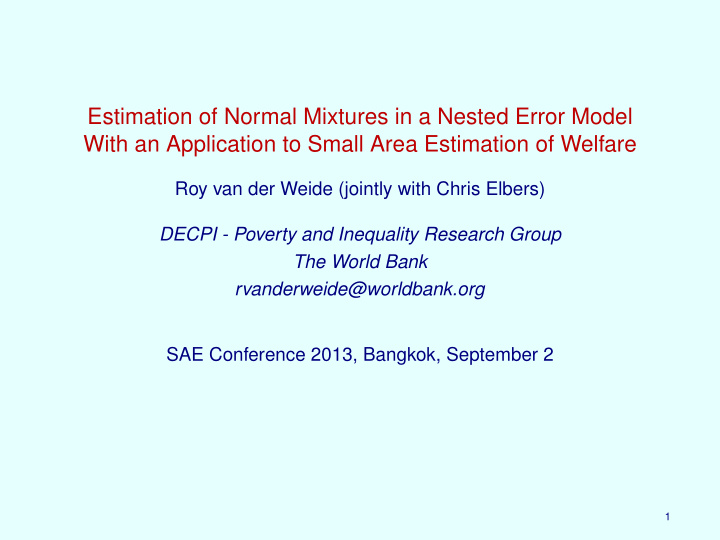 estimation of normal mixtures in a nested error model