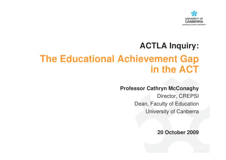 the educational achievement gap in the act
