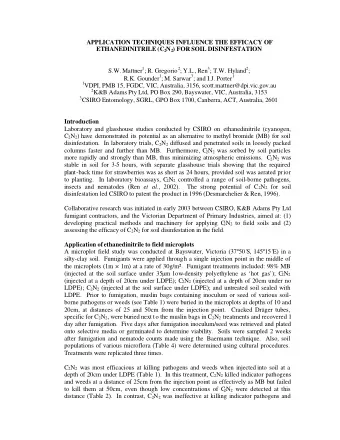 APPLICATION TECHNIQUES INFLUENCE THE EFFICACY OF ETHANEDINITRILE (C 2 N 2 ) FOR SOIL DISINFESTATION