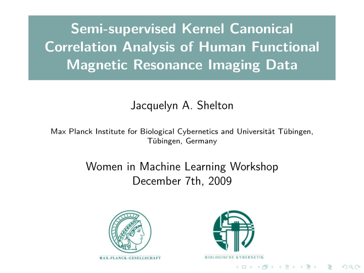 semi supervised kernel canonical correlation analysis of