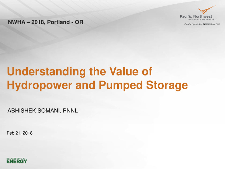 understanding the value of hydropower and pumped storage